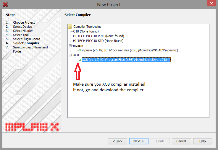 how to use mplab xc8 compiler